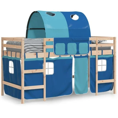 Image of Kids&#039; Loft Bed with Tunnel without Mattress Blue 80x200cm Vidaxl