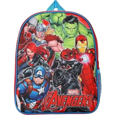 Image of Avengers Boys Backpack Character Rucksack Kids School Bag Superhero Carry Travel With Drinks Holder Red