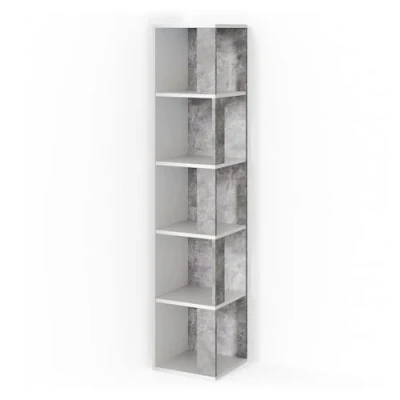 Image of Vicco Corner shelf Lio, White/Concrete, 33.3 x 162.2 cm