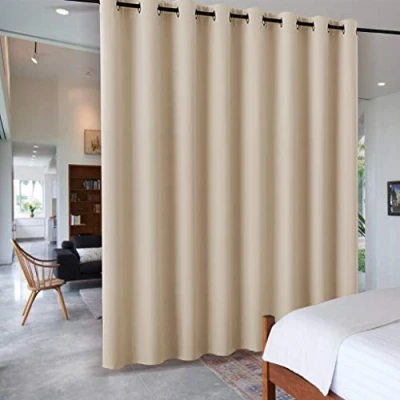 Image of PONY DANCE Room Divider Curtains Curtain Wide Panel for Office Hotel, Width 457 by Height 274 cm, Yellow Beige, Pack of 1