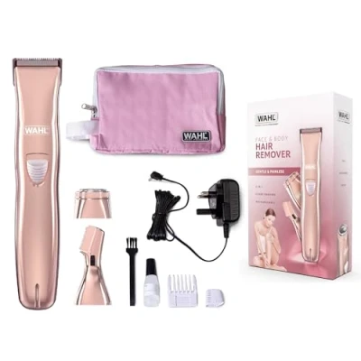 Image of WAHL 9865 4017 Face &amp; Body Hair Removal Kit Rose Gold, Pink,Gold