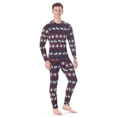 Image of Rocky Thermal Underwear For Men (Thermal Long Johns Set) Shirt &amp; Pants, Base Layer w/Leggings/Bottoms Ski/Extreme Cold (Christmas Design X Large)
