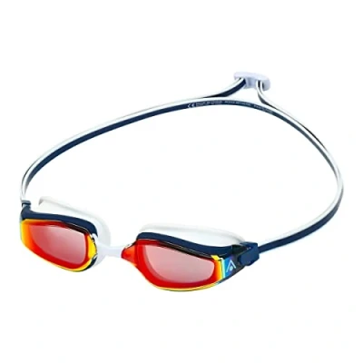 Image of Aqua Sphere swimming goggles brand model for adults Fastlane navy blue