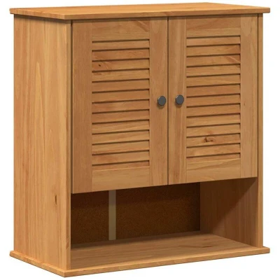 Image of vidaXL Wall mounted with Storage Honey brown Solid pine wood