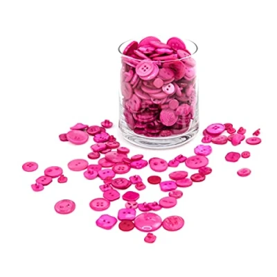 Image of Trimz Assorted Shapes &amp; Sized Buttons 250g, Fuchsia