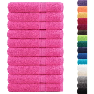 Image of vidaXL Premium Sauna Towels SOLUND 10 pcs Pink 80x200 cm 600 gsm