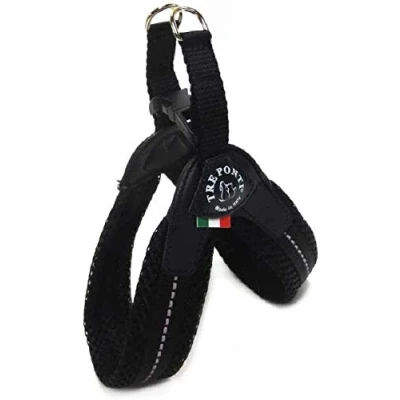Image of Tre Ponti Fibbia Small Dog Mesh Harness, 1.5 cm, Black