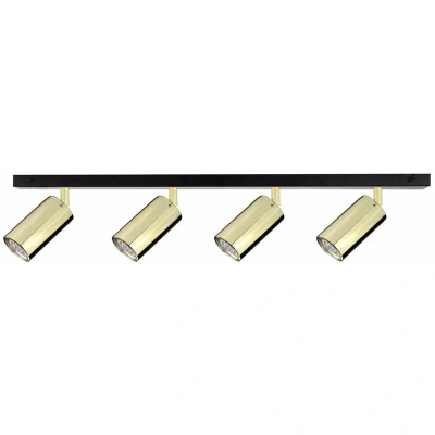 Image of Eye Ceiling Spotlight Bar Black, Gold, 60cm, 4x GU10