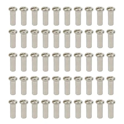 Image of Gereiny 50PCS Brass Spoke Nipple 14G 13G 12G Mountain Road Bicycles Wheel E Bike Scooter Cap Part Coated Silver