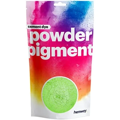 Image of Hemway Cement Dye Powder Pigment Concrete Color Render Mortar Pointing Powdered Brick Toner Plaster Metallic Apple Green 50g / 1.75oz