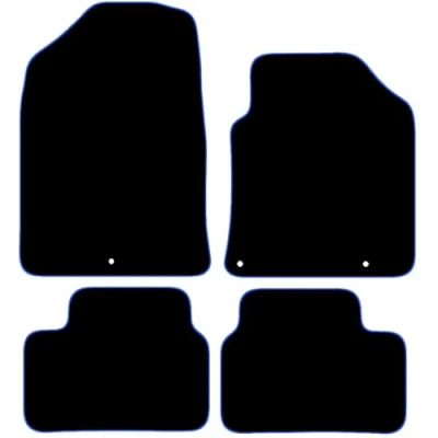 Image of Carsio Carpet Car Mats For Hyundai i30 2017+ Onwards 4 Piece Set Tailored Fit Floor Mat Complete Accessory Black Custom Fitted All Weather, Anti Slip Backing &amp; Blue Trim