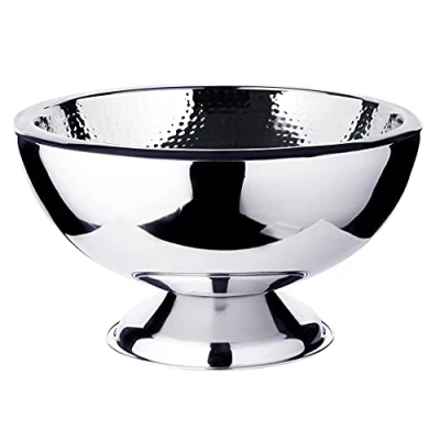 Image of EDZARD 10.5 Liter Champagne Cooler with 44 cm Hole Diameter Hammered Double Walled for Better Insulation (Champagne Cooler, Bottle Wine Cooler)