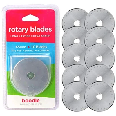 Image of 10 x 45mm Rotary Cutter Blades for Olfa Etc SKS 7 Steel
