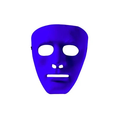 Image of Halloween Mask Plain Blue Costume Adult Outfit Scary Spooky Horror Party Face Fancy Dress Cosplay For Men Women (Pack Of 2 Masks)