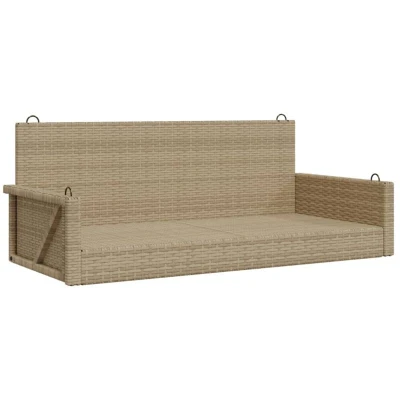 Image of vidaXL Swing Bench Beige 119x56x48 cm Poly Rattan