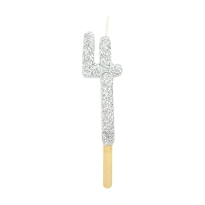 Image of PME Silver Glitter Number Candle 4