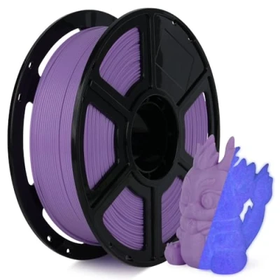 Image of FLASHFORGE Glow in The Dark Rapid PLA Filament 1.75mm, High Flow Speedy 3D Printer Luminous Purple, Max 500mm/s Speed Printing, Brightness and Long Lasting Glowing Effect