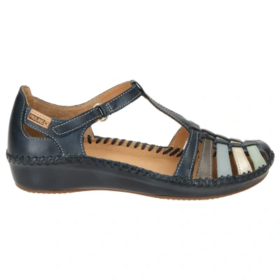 Image of Pikolinos P. Vallarta Women&#039;s Semi Open Leather Shoes, blue, 8 UK