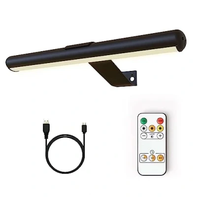 Image of Rechargeable Picture Light for Art Painting with Remote Battery Operated,Painting 300LM Dimmable Timer, Display LED Paintings Posters Canvas Dartboard Gallery Full Metal