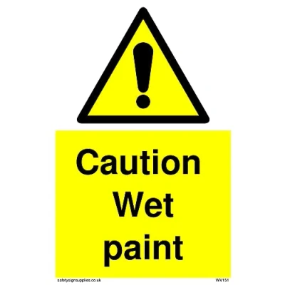Image of Pack of five Caution Wet Paint Sign 100x150mm A6P