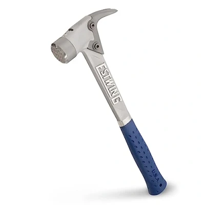 Image of Estwing AL PRO Aluminum Framing Hammer Straight Rip Claw with Milled Face &amp; Shock Reduction Grip ALBLM,Silver,14 oz