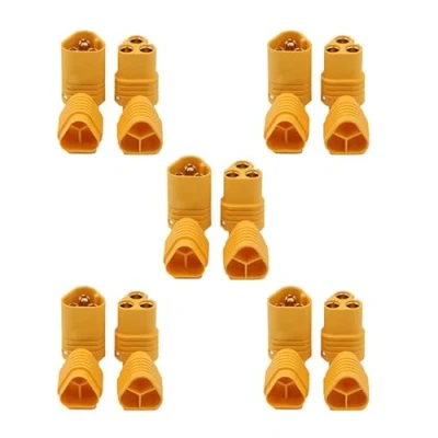 Image of LINSYRC 5 Pairs Amass MT60 3 Pole 3.5MM Plug Male Female Connector RC ESC to Motor for Battery (MT60)