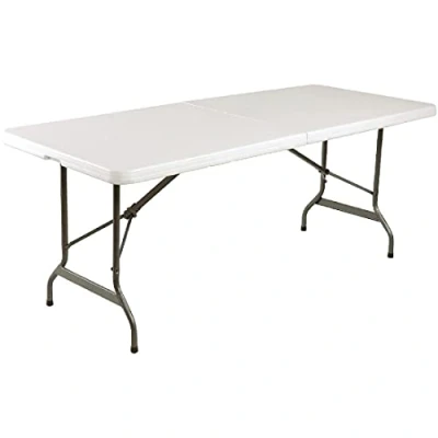 Image of Bolero Centre Folding Utility Table White 6Ft Garden Outdoor Party Catering