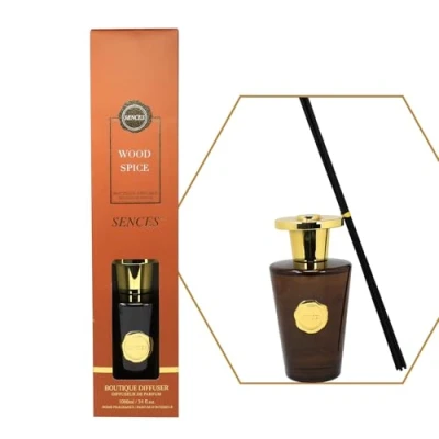 Image of Sences 1000ml Reed Diffuser Wood Spice with 55cm Reeds, Perfume Bottle Design, Long Lasting Scent, Gift Boxed