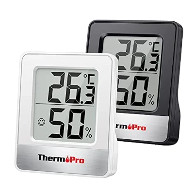 Image of ThermoPro TP49 Digital Indoor Hygrometer Mini Room Thermometer Temperature Monitor and Humidity Meter for Home Office Air Comfort Thermo Hygrometer, 2 Pieces