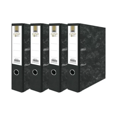 Image of Eastlight A4 Extra Strong Marble Black Lever Arch Files Document Storage (Pack of 4)