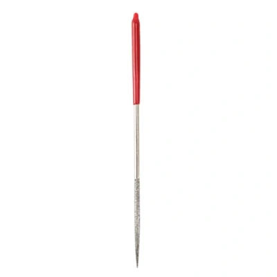 Image of Lapidarium Round Rat Tail Diamond Files 3mm x 140mm Red Silver Tone