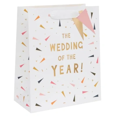 Image of Glick Luxury Gift Bag, Large Wedding Celebration of the Year Wrap 260 x 315 135mm, Multi Colour
