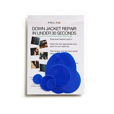 Image of PRO FIX: Easy to Use Down Jacket Repair Patch Kits Pre Cut, Self Adhesive, Waterproof, Tear Resistant Patches for Repairing Clothing, Sleeping Bags, Tents, Outdoor Gear Royal Blue