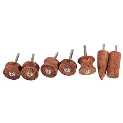 Image of Hilitand 7pcs Rosewood Leather Burnisher Kit Tool Pointed Tip Edge Slicker Polished Drill Leathercraft Carving