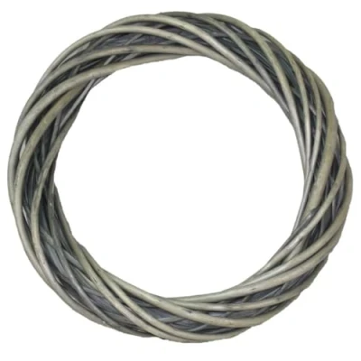 Image of Red Hamper Wicker Small Antique Wash Ring Wreath