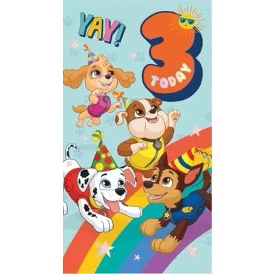 Image of Danilo Promotions Ltd Paw Patrol Official Birthday Card, 3 Today, Age Three, Multiple Colours, PA062