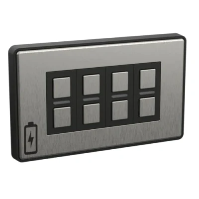 Image of Lightwave Wire Free Scene Selector (8 Button) Stainless Steel Battery Powered, Multi Press Built In