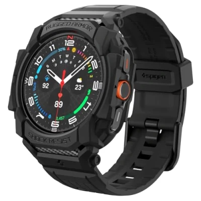 Image of Spigen Rugged Armor Pro Case Black Samsung Galaxy Watch Ultra