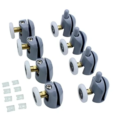 Image of KEABATH 8pcs Shower Door Rollers, Glass Rollers Single Wheel Runner Pulleys, 23mm Wheels for Enclosure, Room, Screen Parts Replacement