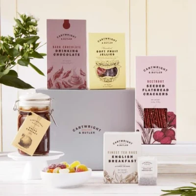 Image of Cartwright &amp; Butler The Vegan Selection Box Food Hamper Mother&#039;s Day Luxury Confectionery Gift Baskets Happy Birthday Anniversary Thank You Congratulations