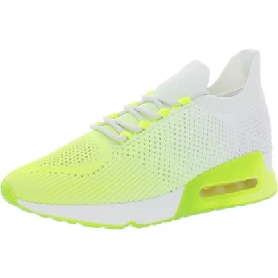 Image of DKNY Women&#039;s Ashley Lace Up Sneaker, Neon Grn/Wht, 5 UK