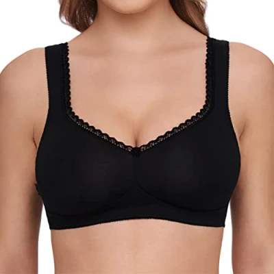 Image of Susa Women&#039;s 7758 Bra, Semi Transparent, Black, 40DD