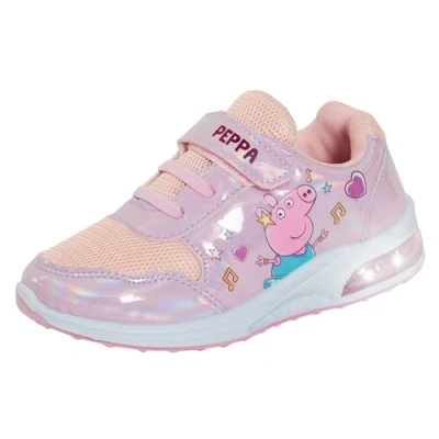 Image of Peppa Pig Girls Light Up Trainers Pink/White EU 27 / UK 9