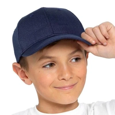 Image of KAV Kids Baseball Cap Adjustable Hat for Boys and Girls Sun Protection Outdoor Activities Unisex Youth Sports Hat, Running Navy