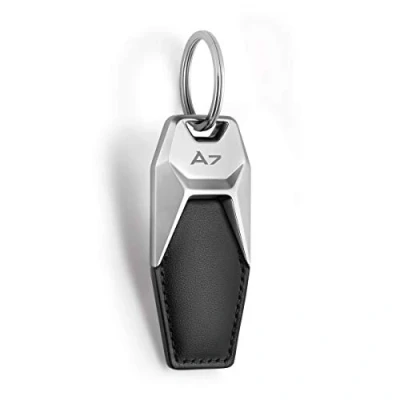 Image of Audi collection 3181900607 A7 Leather Keyring, Black/Silver, M