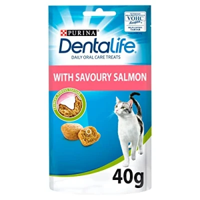 Image of DENTALIFE Dental Cat Treats Salmon 40g, Pack of 8