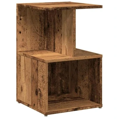Image of vidaXL bedside cabinet/side table old wood/brown engineered wood 35x35x55 cm bedroom/living room maximum capacity 60 kg