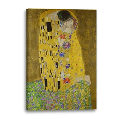 Image of Canvas Print (80x120cm): Gustav Klimt The Kiss (Der Kuss) (1907 1908)