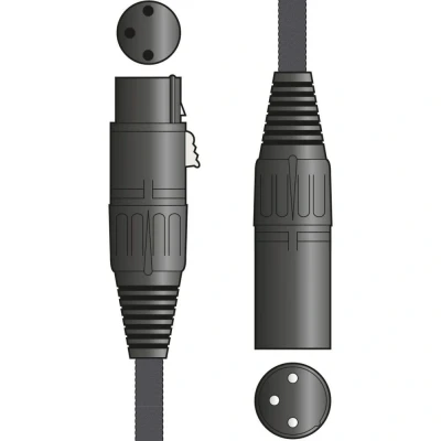 Image of Citronic / Retro Class XLR Female to Male Braided Microphone Cable with Pure Copper Conductor 1.5 Metre Black