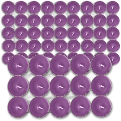 Image of 60pk Scented Tea Lights Lavender Candles Strong Light Long Lasting for Home Decor Tealight Burn Time Tealights